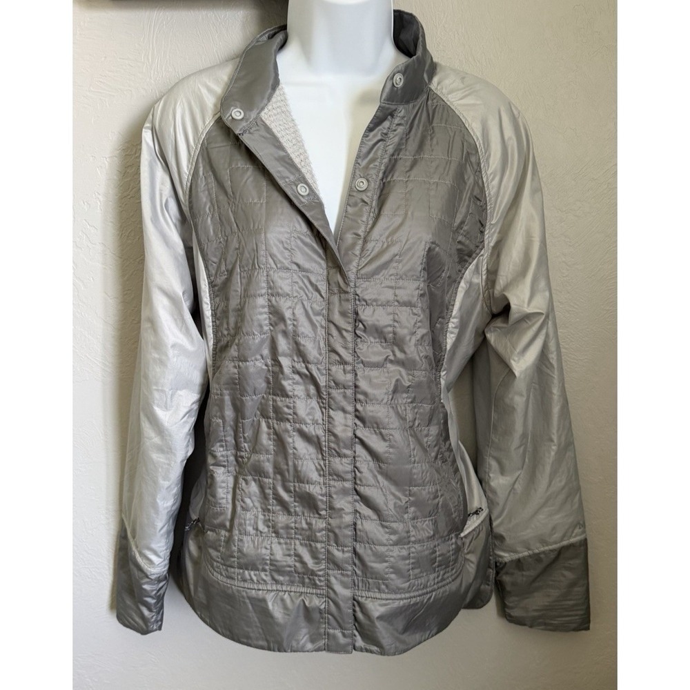 Marmot Macchia Jacket Womens Size Large Gray Polartec Strom Thermal Insulated